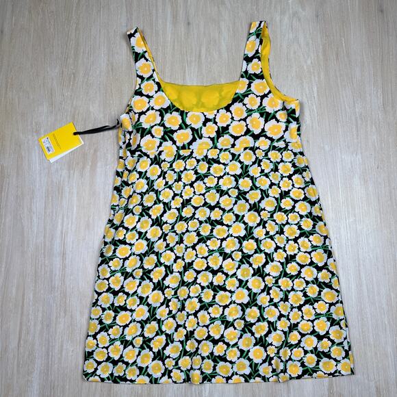 NWT DVF X Target Mini Yellow Black Poppy Floral 90's Cottagecore Shift Dress 14 - Picture 12 of 12